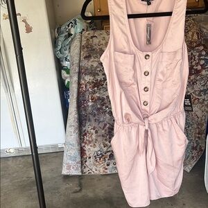 Pink Sleeveless Button-Down Dress